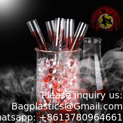 Tubes d'essai en plastique transparent avec capuchon et support pour les décorations de soirée d'infirmière
