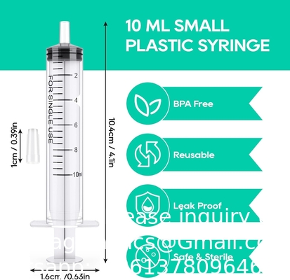 Seringues 10 ml 100 paquets Petite seringue en plastique avec bouchon de pointe, Seringuette de mesure, Seringuette orale Laboratoires scientifiques, Nourrissage