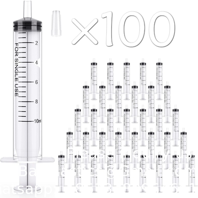 Seringues 10 ml 100 paquets Petite seringue en plastique avec bouchon de pointe, Seringuette de mesure, Seringuette orale Laboratoires scientifiques, Nourrissage