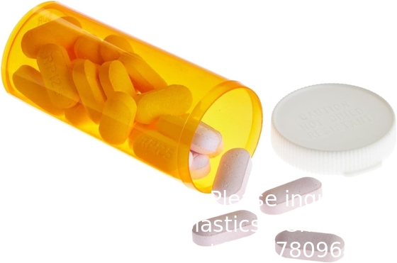Bouteilles de pilules vides avec un capuchon pour les médicaments d'ordonnance, récipients de médicaments en plastique de 8 grammes (orange)