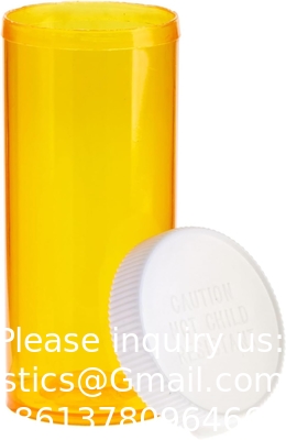 Bouteilles de pilules vides avec un capuchon pour les médicaments d'ordonnance, récipients de médicaments en plastique de 8 grammes (orange)