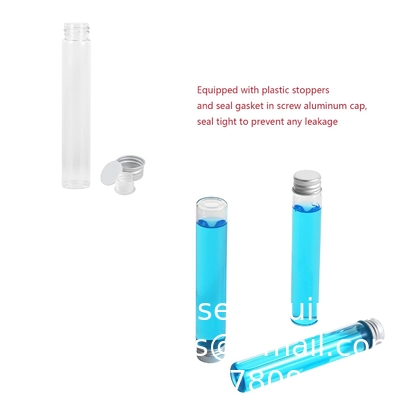 Tubes d'essai transparents en verre de 30 ml avec capuchons à vis et bouchons en plastique, flacon d'échantillon liquide, tubes d'essai plats à l'épreuve des fuites
