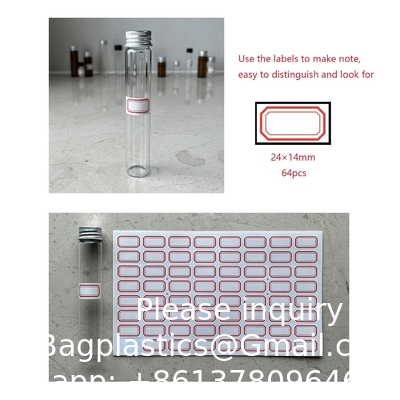 Tubes d'essai transparents en verre de 30 ml avec capuchons à vis et bouchons en plastique, flacon d'échantillon liquide, tubes d'essai plats à l'épreuve des fuites
