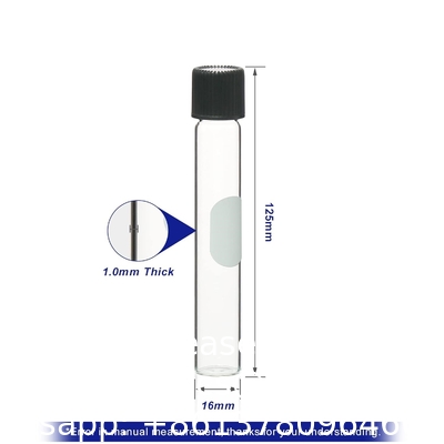 Tubes d'essai sérologiques en verre borosilicate avec capuchon à vis de baquelet noir, revêtements en silicium, vol.30ml 20x150mm