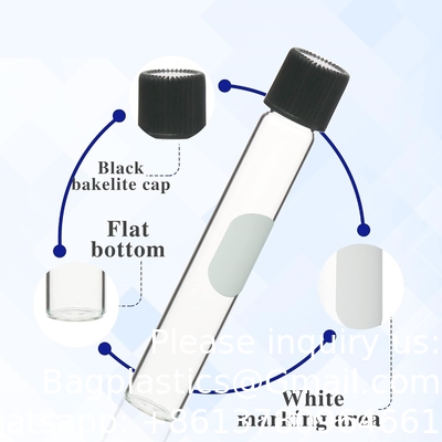 Tubes d'essai sérologiques en verre borosilicate avec capuchon à vis de baquelet noir, revêtements en silicium, vol.30ml 20x150mm