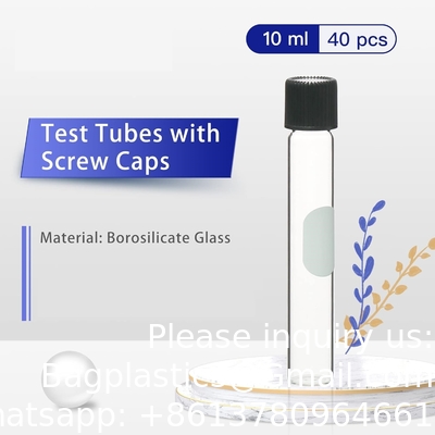 Tubes d'essai sérologiques en verre borosilicate avec capuchon à vis de baquelet noir, revêtements en silicium, vol.30ml 20x150mm