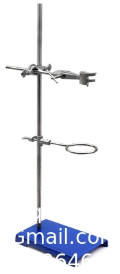 Résistant aux produits chimiques ensemble de support d'anneaux en acier - support de support de laboratoire avec pince - 8 pouces x 5 pouces de base, 24 pouces de tige
