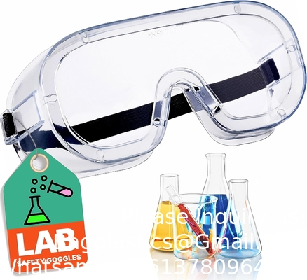 Des lunettes de sécurité de laboratoire de protection sans ventilation avec revêtement anti-brouillard, des lentilles transparentes résistantes aux rayures, adaptées OTG universelles