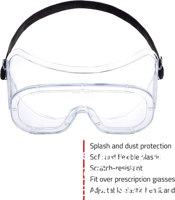 Des lunettes de sécurité de laboratoire de protection sans ventilation avec revêtement anti-brouillard, des lentilles transparentes résistantes aux rayures, adaptées OTG universelles