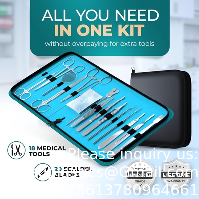 38 PCS Kit de dissection avancée de laboratoire de biologie de l'anatomie Dissection ensemble avec acier inoxydable scalpel couteau poignée lames