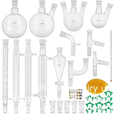 Produits en verre de laboratoire 24/40 Produits en verre de chimie 32 PCS Produits en verre de laboratoire Kit de distillation Séparation