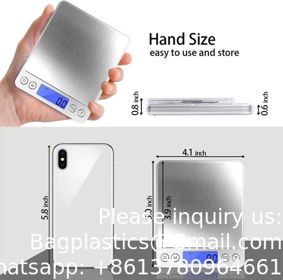 Échelle numérique de cuisine 3000g/ 0.1g, échelle de poche 6 modes de mesure, LCD, Tare, échelle numérique grammes et onces