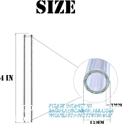 Tubes de soufflage en borosilicate de verre de 10 pièces de 4 pouces de long 12 mm OD 2 mm épaisseur de paroi Tubes, tubes clairs pour art bricolage