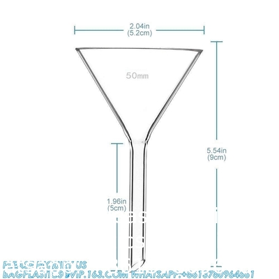 Ensemble d'entonnoir en verre, 3 tailles - 50, 75 et 100 mm, tronc court, verre borosilicate, mur lourd, Karter scientifique