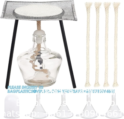 Ensemble de lampes à alcool en verre pour laboratoire Lampes à brûleur d'alcool 150 ml Lampes à alcool en verre et kit de support incluant lampe à alcool, trépied