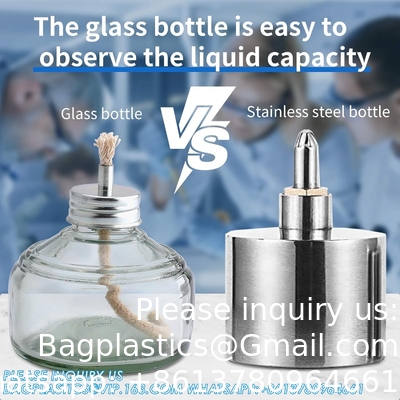 Ensemble de lampes à alcool en verre pour laboratoire Lampes à brûleur d'alcool 150 ml Lampes à alcool en verre et kit de support incluant lampe à alcool, trépied