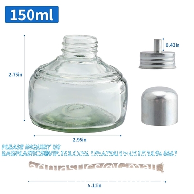 Ensemble de lampes à alcool en verre pour laboratoire Lampes à brûleur d'alcool 150 ml Lampes à alcool en verre et kit de support incluant lampe à alcool, trépied