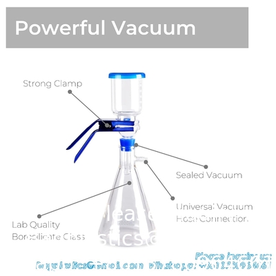 Appareil de distillation à filtration sous vide de laboratoire, ensemble de filtration de laboratoire à paroi lourde, garantie d'un an (1000 ml de flacon filtrant)