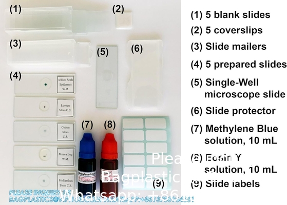 Kit de préparation des diapositives pour microscope tout-en-un Kit de préparation des diapositives pour microscope - Essai de l'échantillon essentiel de l'étudiant