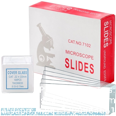 Slides et couvertures pour microscope, diapositives en verre vierge pour microscope - 300 diapositives, 300 couvertures, pour microscopie