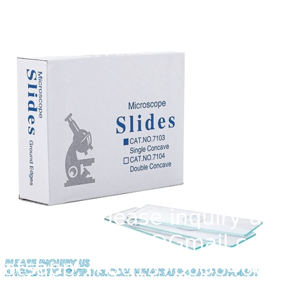 Slides microscopiques concaves, concaves uniques 50pcs Slide en verre avec dépression pour échantillon humide, échantillon de laboratoire Observer