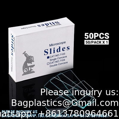 Slides microscopiques concaves, concaves uniques 50pcs Slide en verre avec dépression pour échantillon humide, échantillon de laboratoire Observer