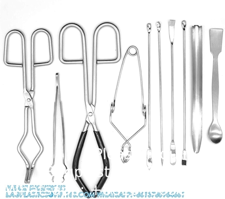 Produits de laboratoire outils de laboratoire essentiels Pack de démarrage - Beaker Tongs de laboratoire Spatula Scoop Cuillère de cuillère de tube à essai pinces stérilisateur