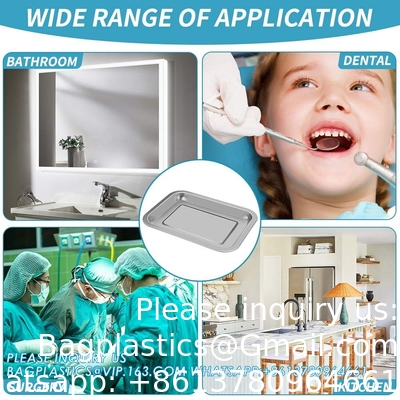5-pack plateau chirurgical, plateau médical en acier inoxydable instruments de laboratoire de procédure dentaire, outil de tatouage organisateur de salle de bain