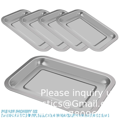 5-pack plateau chirurgical, plateau médical en acier inoxydable instruments de laboratoire de procédure dentaire, outil de tatouage organisateur de salle de bain