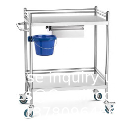 Chariot à roulettes de laboratoire 3 étagères étagère Chariot à roulettes en acier inoxydable de restauration Chariot d'utilité dentaire roue commerciale Dolly