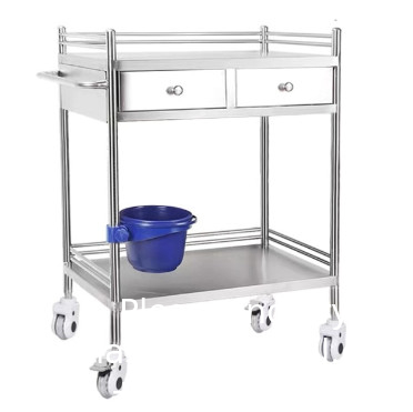 Chariot à roulettes de laboratoire 3 étagères étagère Chariot à roulettes en acier inoxydable de restauration Chariot d'utilité dentaire roue commerciale Dolly