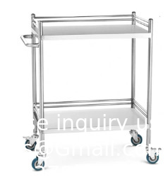 Chariot à roulettes de laboratoire 3 étagères étagère Chariot à roulettes en acier inoxydable de restauration Chariot d'utilité dentaire roue commerciale Dolly
