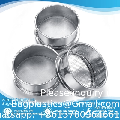 Siège de laboratoire en acier inoxydable 304, 200 mailles (0,074 mm), 80 mailles (0,18 mm), 10 mailles (2 mm) Siège d'essai à ouverture, diamètre 4 pouces