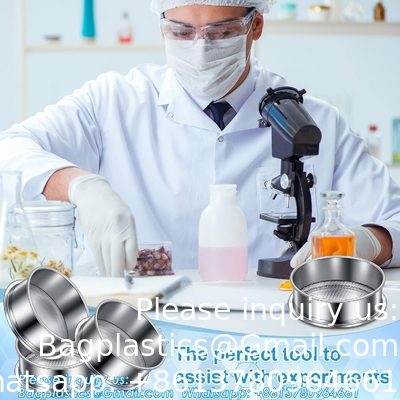 Siège de laboratoire en acier inoxydable 304, 200 mailles (0,074 mm), 80 mailles (0,18 mm), 10 mailles (2 mm) Siège d'essai à ouverture, diamètre 4 pouces