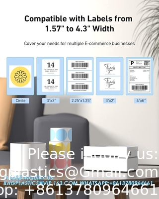 Imprimante d'étiquettes thermiques 4x6 USB, Imprimante d'étiquettes de code-barres pour bureau Pour expédier des colis à domicile Petite entreprise