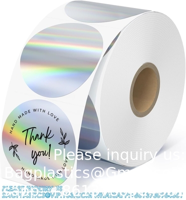 Étiquette thermique ronde holographique autocollants cercle 2 pouces imprimable arc-en-ciel imprimante thermique autocollants