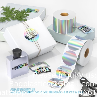 Étiquette thermique ronde holographique autocollants cercle 2 pouces imprimable arc-en-ciel imprimante thermique autocollants