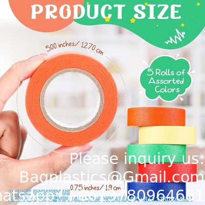 Tape d'étiquetage de laboratoire Variété Pack 500 pouces de long x 3/4 pouces de largeur Tape d'étiquetage de laboratoire 5 Tape de couleur assortie
