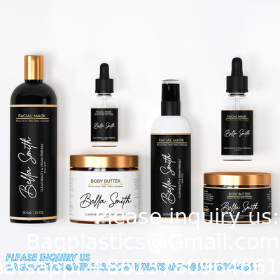 Étiquettes de produit de maquillage de bouteille cosmétique imperméable à l'eau étiquette de pot, logo personnalisé étiquettes en feuille d'or imprimées pour les cosmétiques
