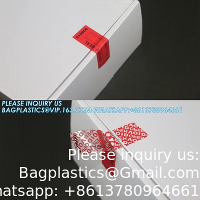 Transfert contrefaçon preuve de sécurité garantie nulles joints / autocollants contrefaçon de sécurité pour le paquet réutilisable ((1 x 3,35 pouces