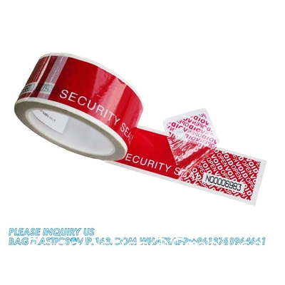 Tape de sécurité rouge numérotée en série (48 mm X 50 m X 2 mil, 100% de transfert total, ultra-épais  Void )