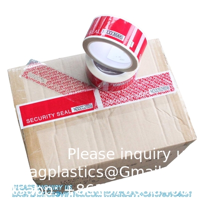 Tape de sécurité rouge numérotée en série (48 mm X 50 m X 2 mil, 100% de transfert total, ultra-épais  Void )