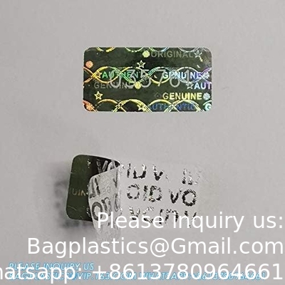 Étiquettes/autocollants holographiques authentiques Transfert d'argent contrefaçon preuve de sécurité Garantie non valide Sceaux/autocollants haute sécurité