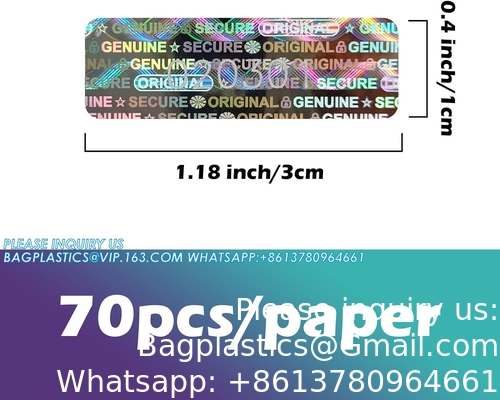 Étiquettes/autocollants holographiques authentiques Transfert d'argent contrefaçon preuve de sécurité Garantie non valide Sceaux/autocollants haute sécurité