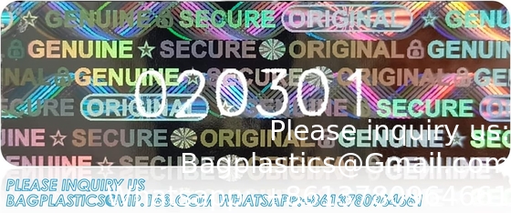 Étiquettes/autocollants holographiques authentiques Transfert d'argent contrefaçon preuve de sécurité Garantie non valide Sceaux/autocollants haute sécurité