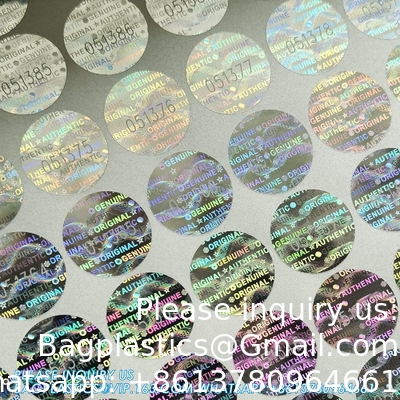 Étiquettes/autocollants holographiques authentiques Transfert d'argent contrefaçon preuve de sécurité Garantie non valide Sceaux/autocollants haute sécurité