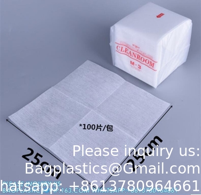 4 pouces et 2 plis de tissu de polyester essuie-glace pour les salles blanches industrielles Tissu d'essuie-glace de nettoyage 4009 tissu sans poussière de polyester Ultra