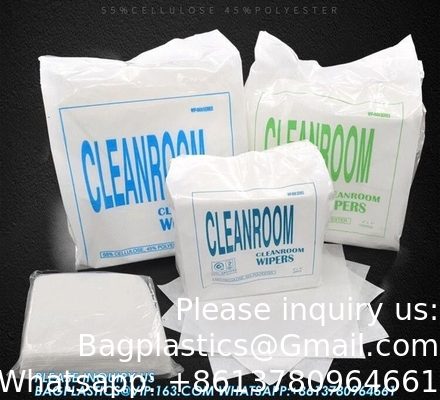 4 pouces et 2 plis de tissu de polyester essuie-glace pour les salles blanches industrielles Tissu d'essuie-glace de nettoyage 4009 tissu sans poussière de polyester Ultra