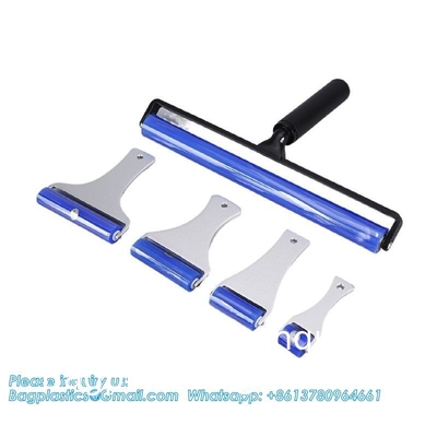 Nettoyage de plancher et de plafond à haute adhérence réutilisable Lavable Silicone collant Lint Roller collant adhésif caoutchouc poussière de silicium