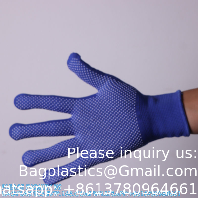 Gants en PVC à points Gants de distribution en PVC résistant à l'usure Amd anti-écorchure Protection du travail Gants adhésifs pour hommes et femmes